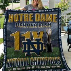 11X National Champions Ncaa Notre Dame Fighting Irish Collected Collection  Quilt Blanket