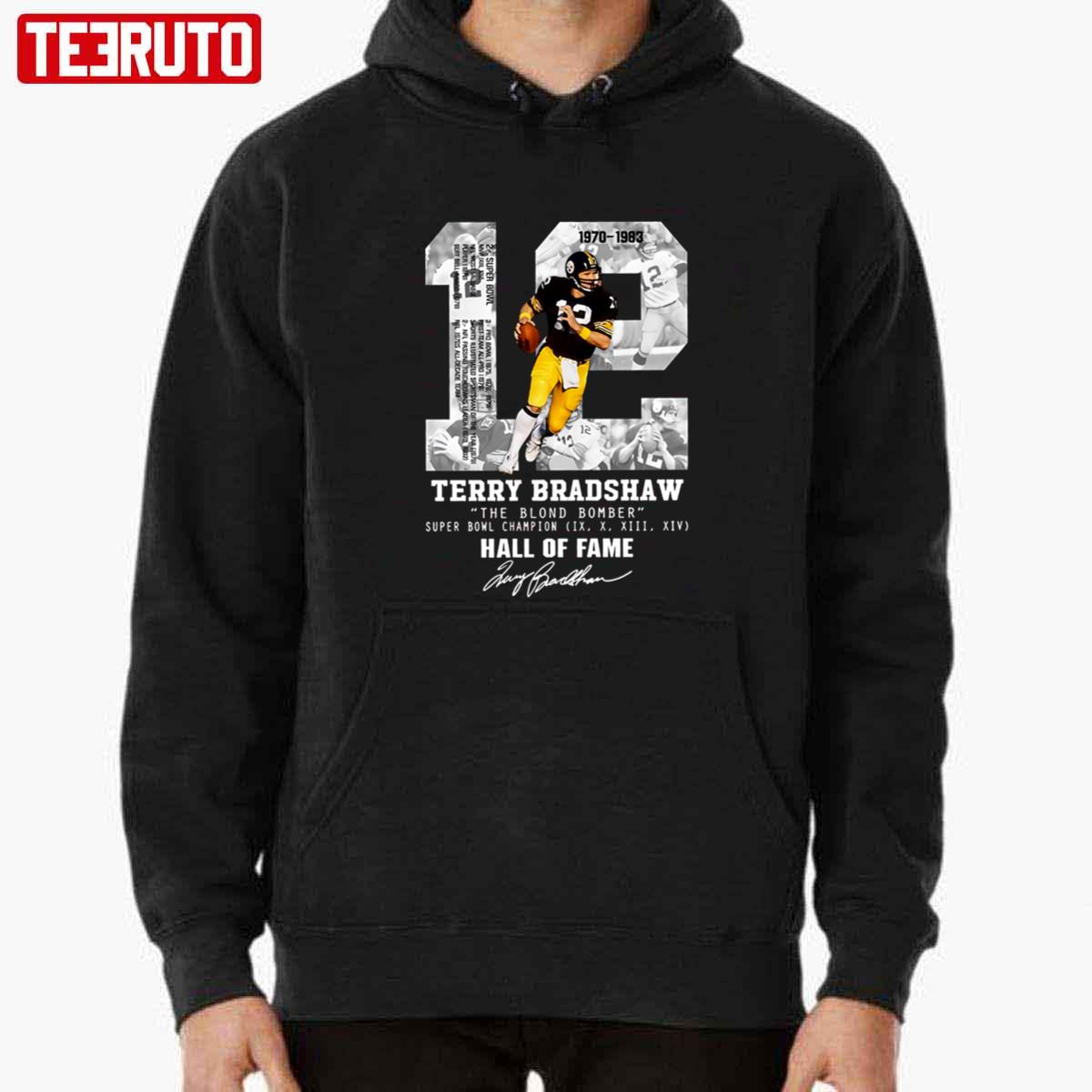 Terry Bradshaw The Blond Bomber Hall Of Fame Signature T-Shirt - TeeNavi