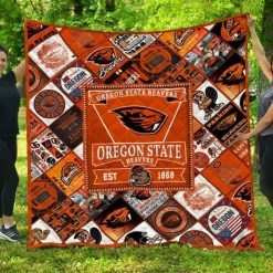 1868 Ncaa Oregon State Beavers Combined Loved Quilt Blanket