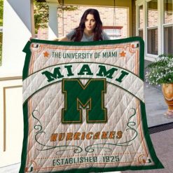 1925 Ncaa Miami Hurricanes Collection Great Love Quilt Blanket