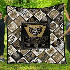 1957 Ncaa Oakland Golden Grizzlies Collection Collected Quilt Blanket