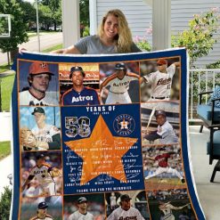 58 Years Of Houston Astros Years Signed Quilt Blanket