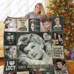 68th Anniversary I Love Lucy Christmas Quilt Blanket