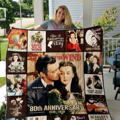 80th Anniversary Gone With The Wind Quotes Quilt Blanket