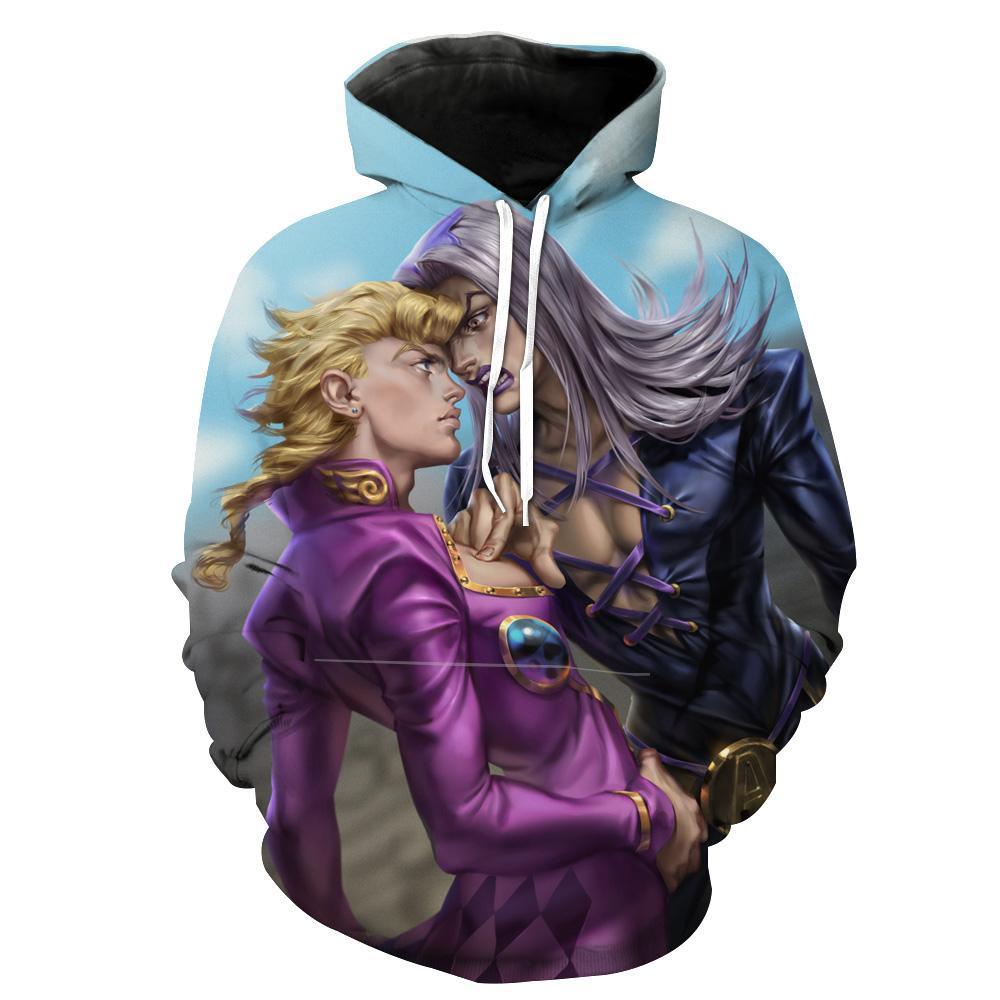 Abbacchio And Giorno – Golden Wind Jojo’s Bizarre Adventure Clothing 3d Aop Hoodie