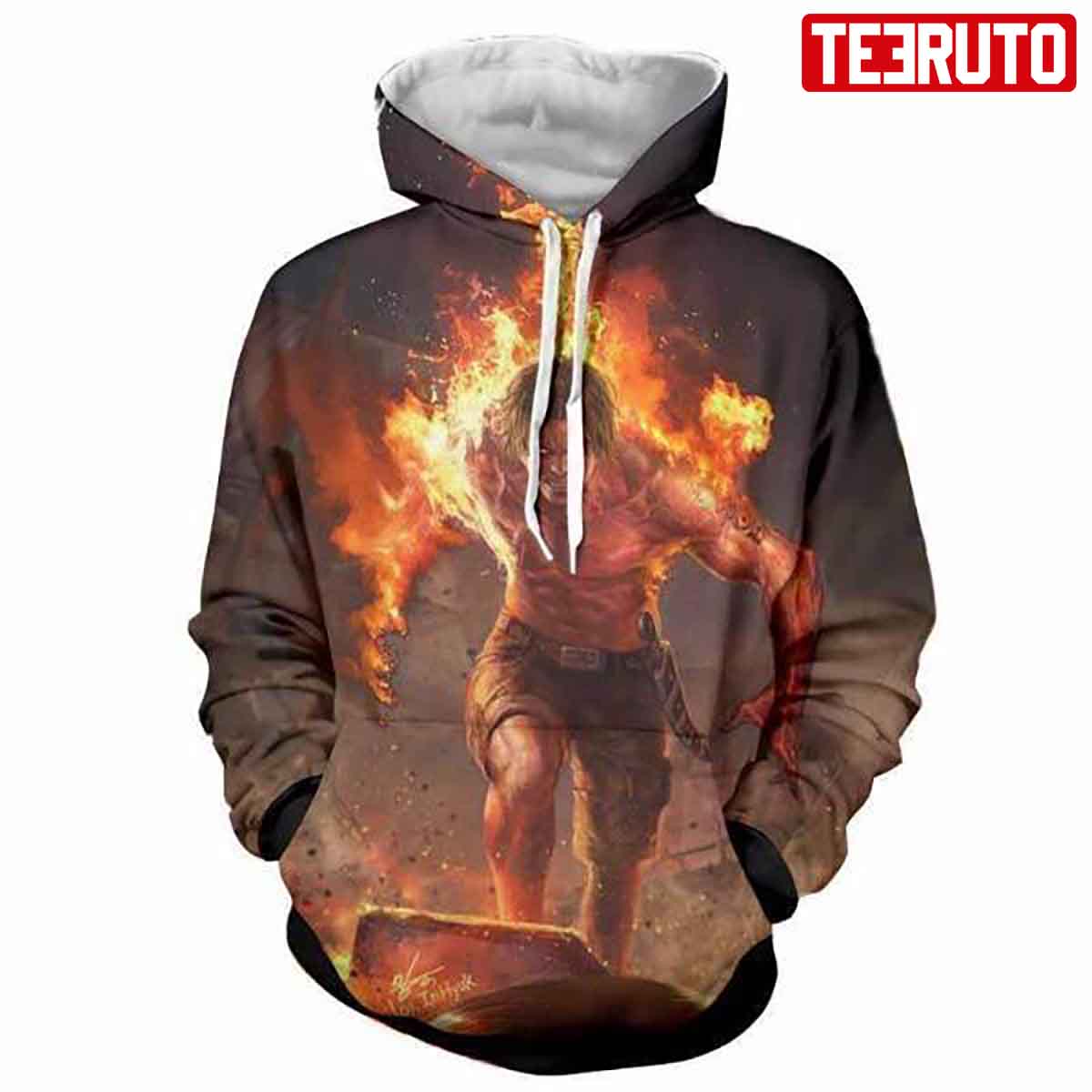 Ace On Fire – One Piece Anime Hd 3d Aop Hoodie