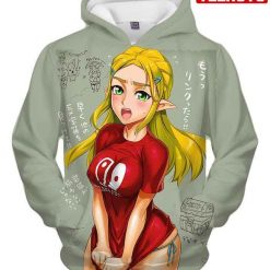 Ahegao The Legend Of Zelda Princess Zelda Inazuma Hd 3d Aop Hoodie