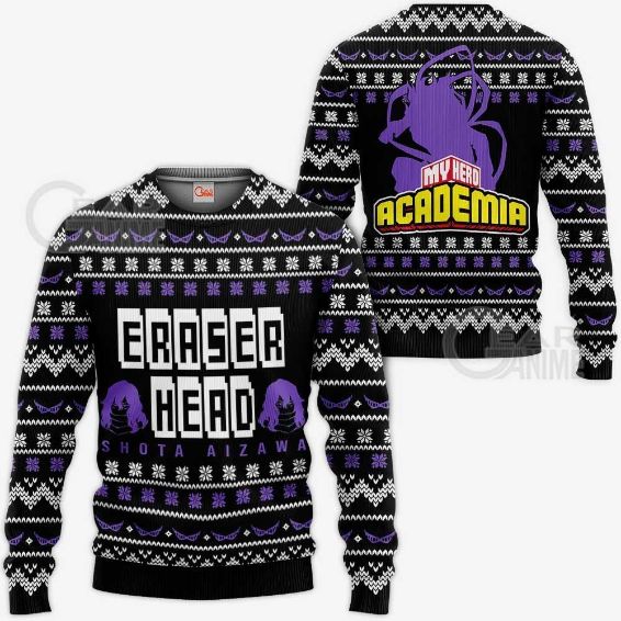 Aizawa Eraser Head My Hero Academia Ugly Christmas Knitted Sweater