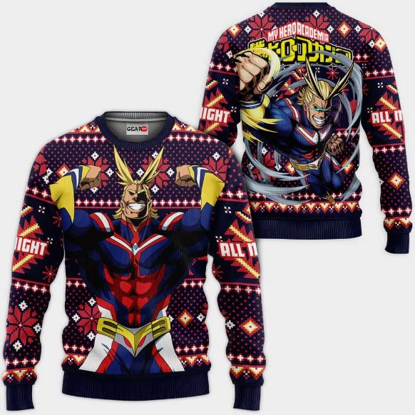 All Might Anime My Hero Academia Xmas S Ugly Christmas Knitted Sweater