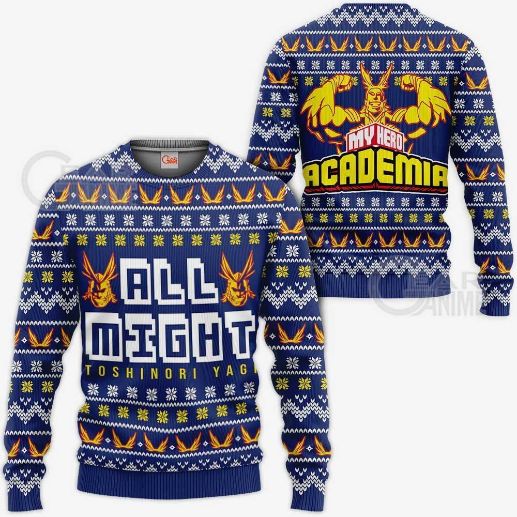 All Might Anime My Hero Academia Xmas Ugly Christmas Knitted Sweater