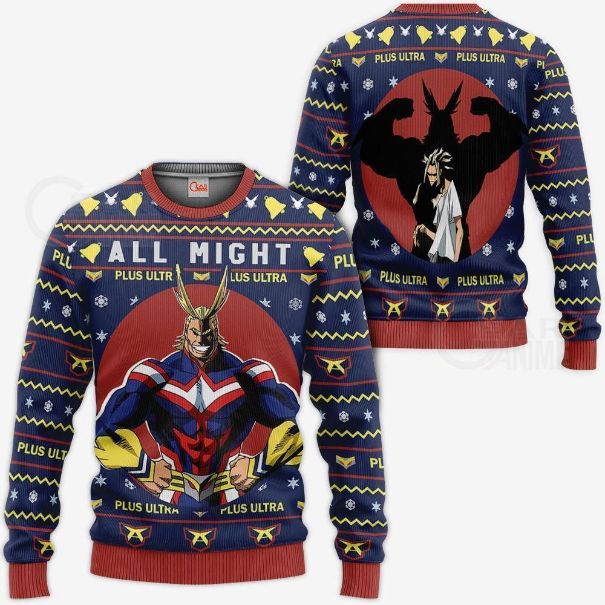 All Might My Hero Academia Anime Xmas Ugly Christmas Knitted Sweater