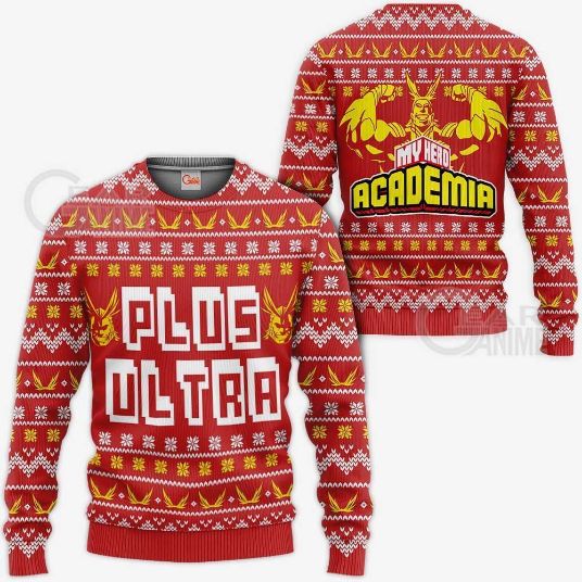 All Might Plus Ultra My Hero Academia Anime Xmas Ugly Christmas Knitted Sweater