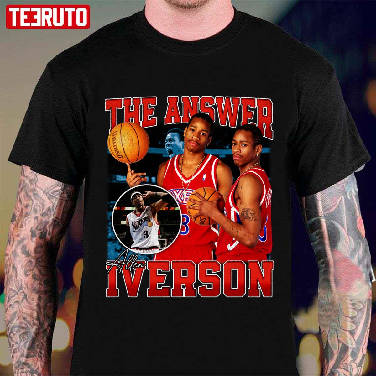 Allen Iverson The Answer Basketball Legend Signature Vintage Retro 80s 90s Bootleg Unisex T-shirt