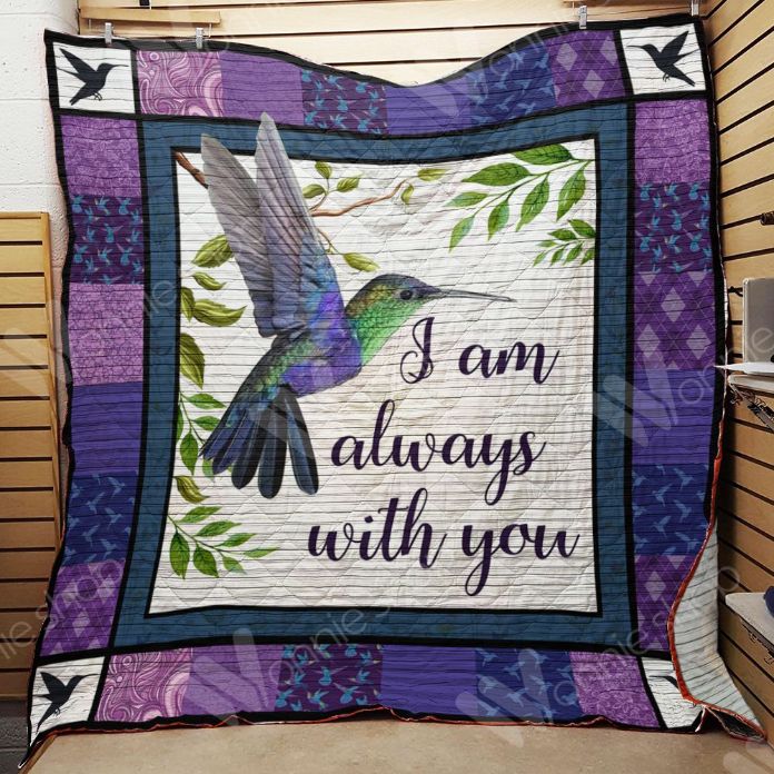 Always With You Purple Hummingbird Perfect Gifts For Hummingbird Lover Quilt Blanket