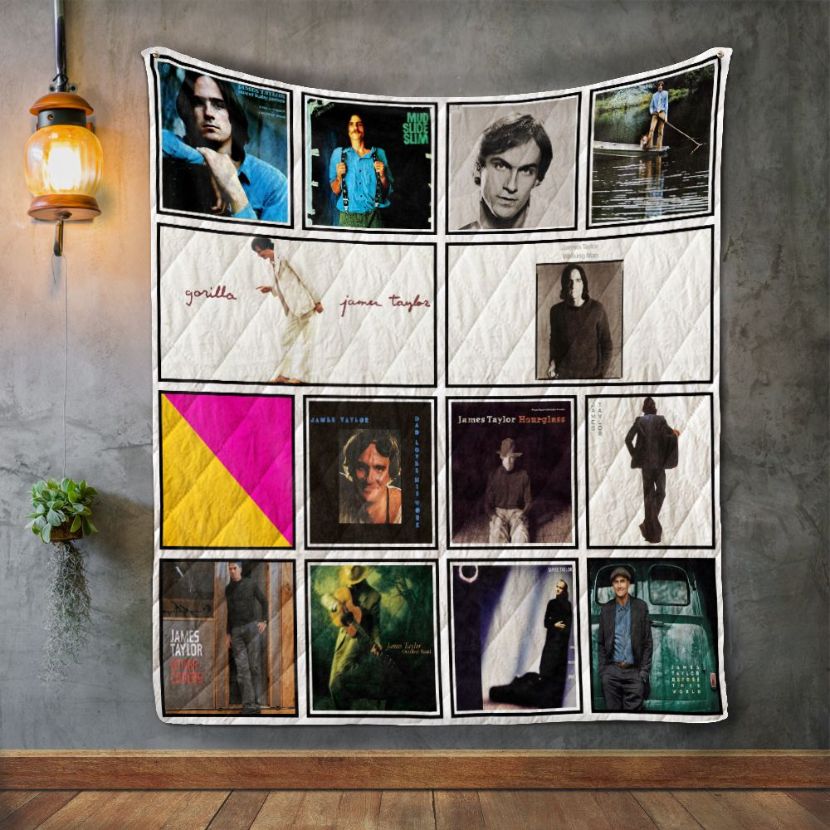 Amazing James Taylor Collected Album Covers Quilt Blanket