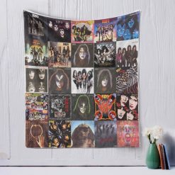 Amazing Kiss Band Design Quilt Blanket