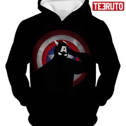 American Comic Hero Captain America Silhouette Promo Black Hd 3d Aop Hoodie