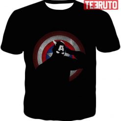 American Comic Hero Captain America Silhouette Promo Black Tee Unisex T-Shirt