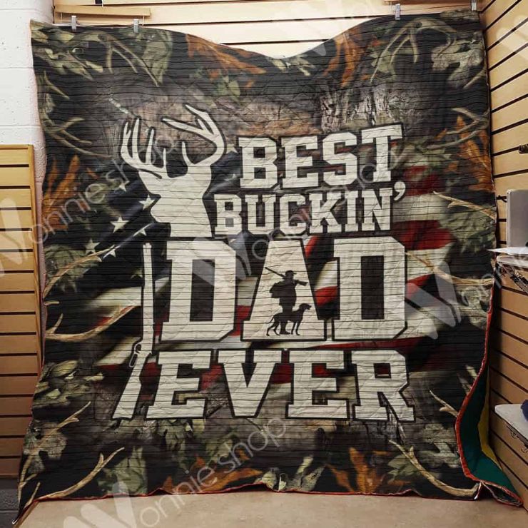 American Flag Hunting Dad Father’s Day Perfect Gifts For Hunting Lover Quilt Blanket