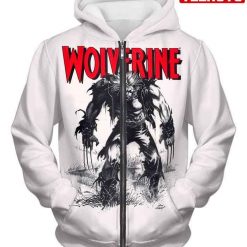 Animated Wolverine Promo Cool White Anime Hd 3d Aop Hoodie - Teeruto