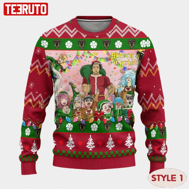 Anime Black Clover Characters Ugly Christmas Wool Knitted Sweater Multiple Styles