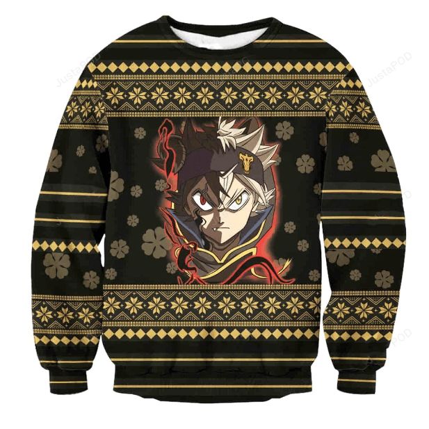 Anime Black Clover Ugly Xmas Wool Knitted Sweater