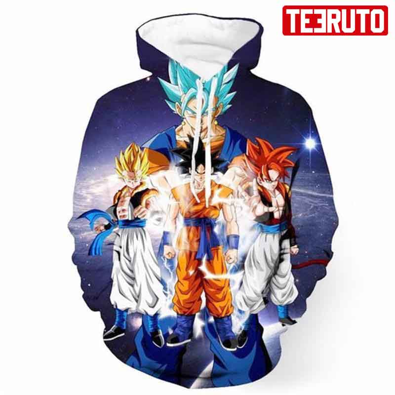 Anime Goku And Vegeta Saiyan Fusion Transformation – Dragon Ball Z Graphic Hd 3d Aop Hoodie