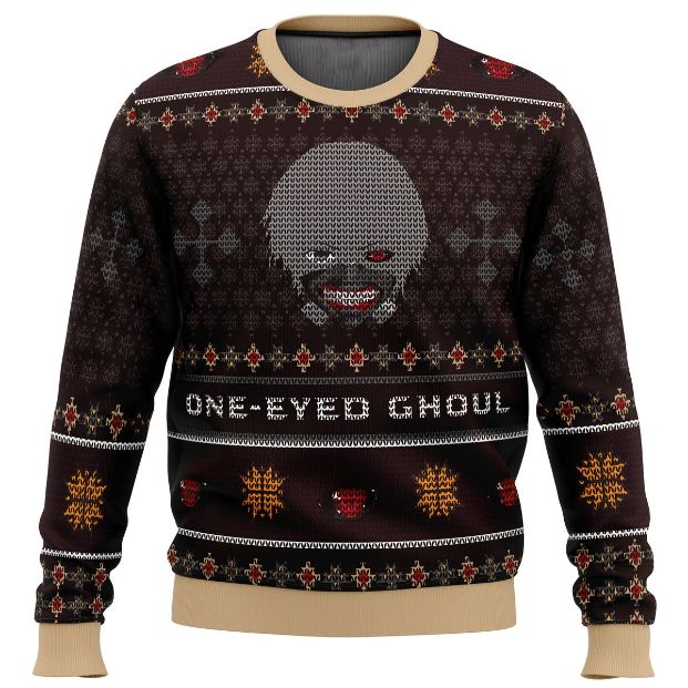 Anime Ken Kaneki One-Eyed Ghoul Anime Gift Fan Christmas Ugly Wool Knitted Sweater