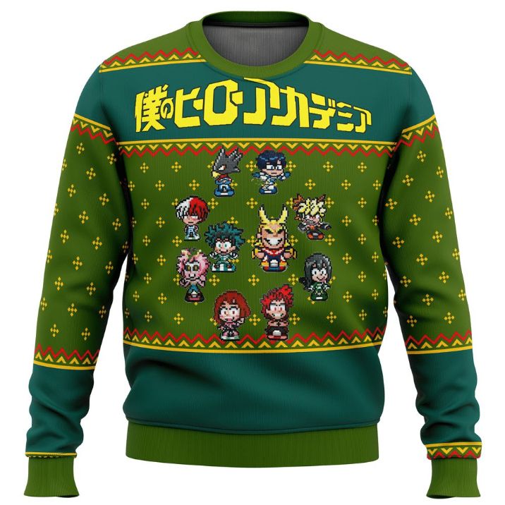 Anime Sprites My Hero Academia Anime Gift Fan Ugly Xmas Wool Knitted Sweater