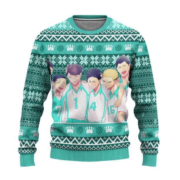 Aoba Johsai High Haikyuu Anime Gift Fan Xmas Ugly Wool Knitted Sweater