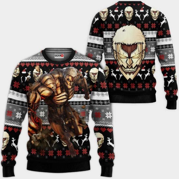 Armored Titan Anime Attack On Titan Xmas Ugly Christmas Knitted Sweater