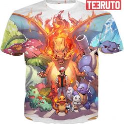 Ash Ketchum All Cool First Generation – Pokemon Tee 3D AOP T-Shirt