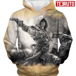 Assassin Edward James Kenway Cool Animation Hd 3d Aop Hoodie