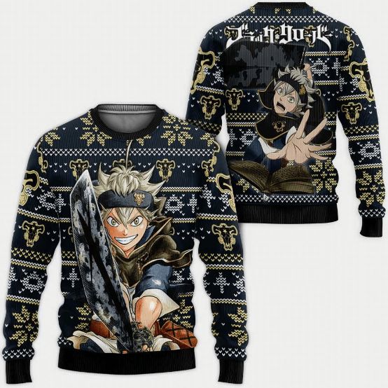 Asta Anime Black Clover Ugly Xmas Wool Knitted Sweater