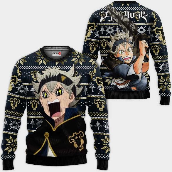 Asta Anime Black Clover Xmas Funny Ugly Christmas Knitted Sweater