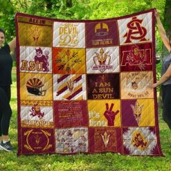 ASU Ncaa Arizona State Sun Devils Combined Quilt Blanket
