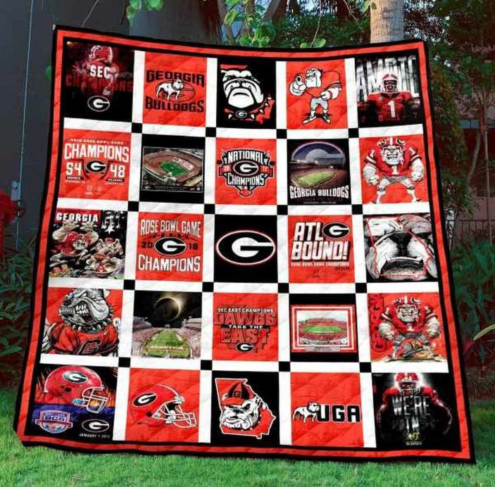 ATL Bound Ncaa Georgia Bulldogs Collected Quilt Blanket - Teeruto