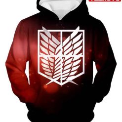 Attack On Titan Cool Survey Corps Emblem Hd 3d Aop Hoodie