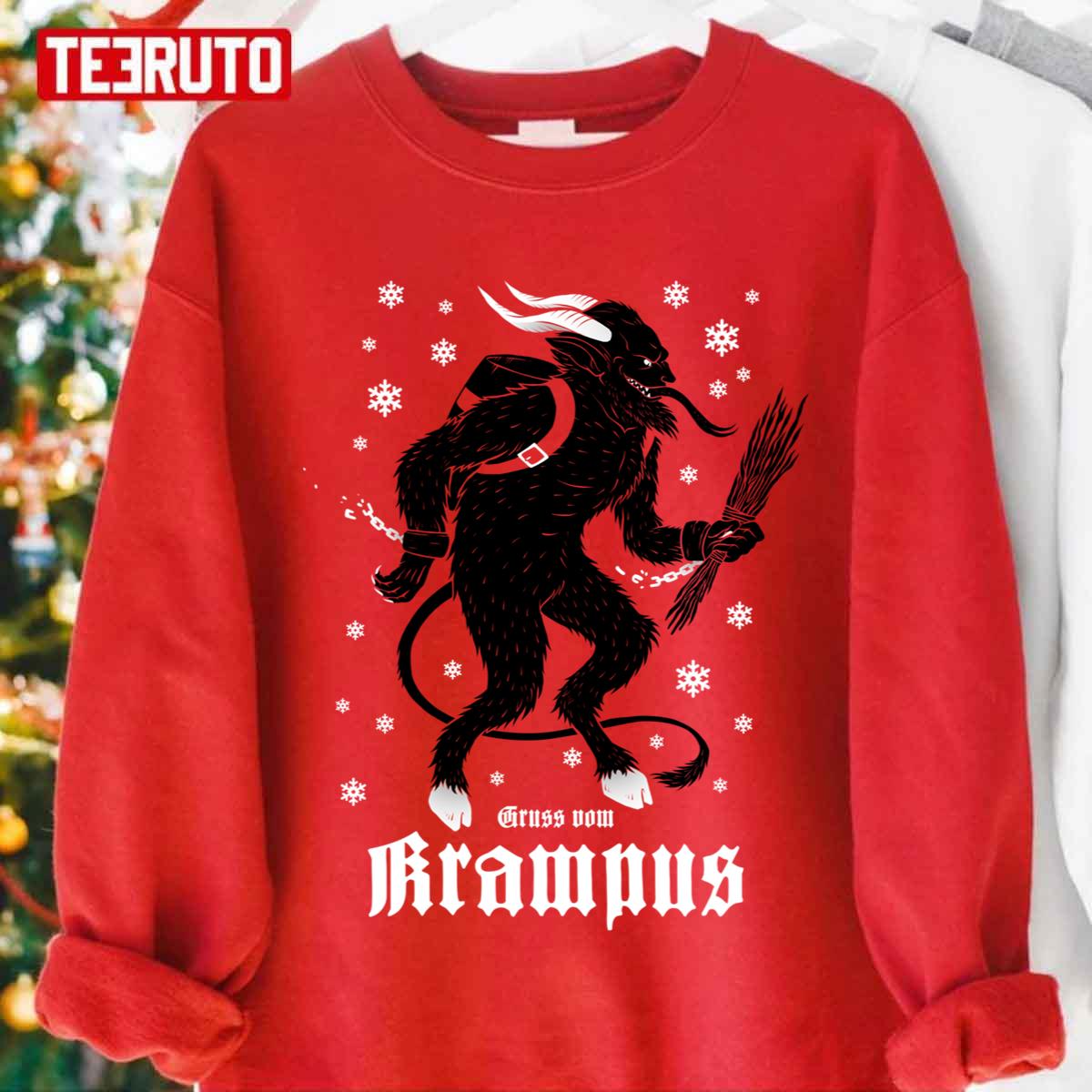 Austro-Bavarian Folklore Krampus Snow Design Unisex Sweatshirt
