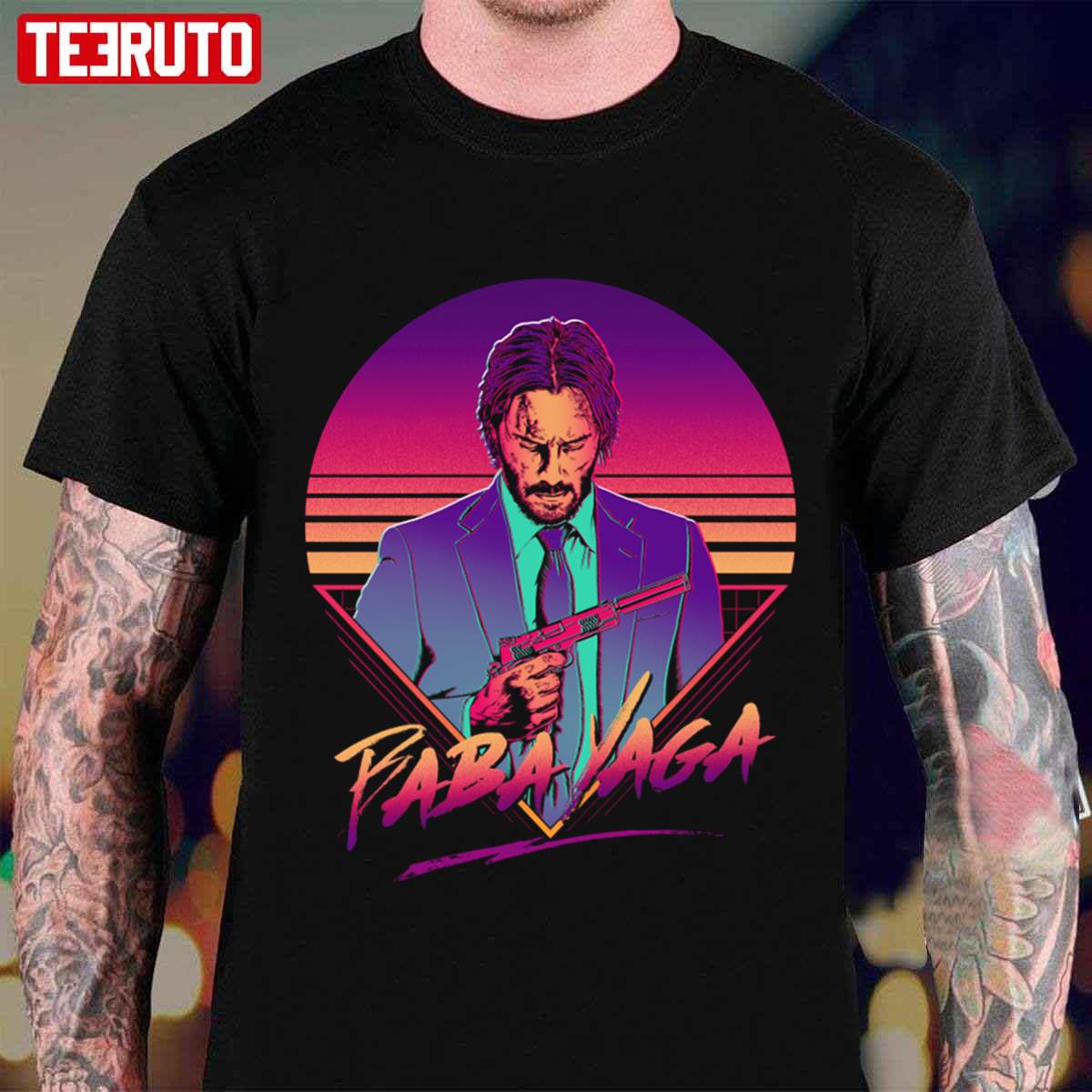 Baba Yaga Keanu Reeves Retro Art Unisex T-shirt