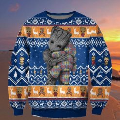 Baby Groot Autism Awareness Full Print Ugly Christmas New Year Eve Holiday Christmas Occasion Sweater