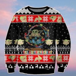 Baby Yoda Autism Awareness Till All Pieces Fit Ugly Christmas Santalorian Yoda Christmas Ugly New Year Eve Holiday Sweater