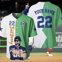 Bad Bunnyy Cowboy Dallas Baseball Jersey Custom Name And Number