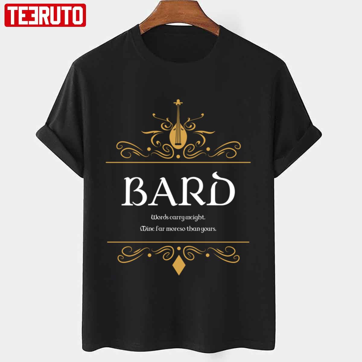 Bard Bards Buff D&D Dungeons & Dragons Design Unisex T-shirt