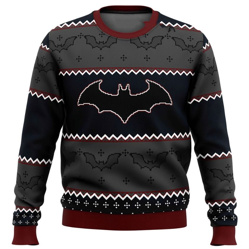 Batman Black Logo Ugly Xmas Wool Knitted Sweater