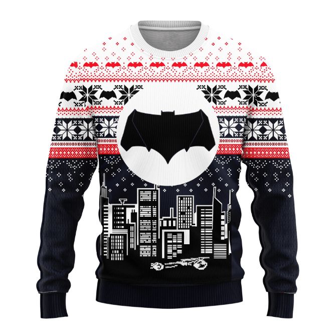 Batman DC City View Ugly Xmas Wool Knitted Sweater