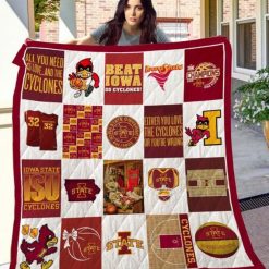 Beat IOWA Ncaa Iowa State Cyclones Collected  Quilt Blanket