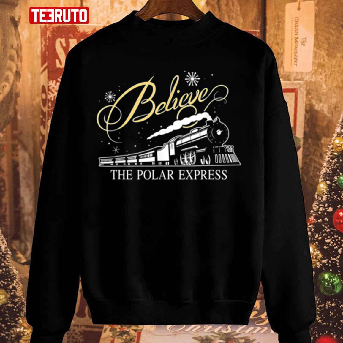 Believe Christmas North Pole Polar Express All Abroad Xmas Santa Unisex Sweatshirt