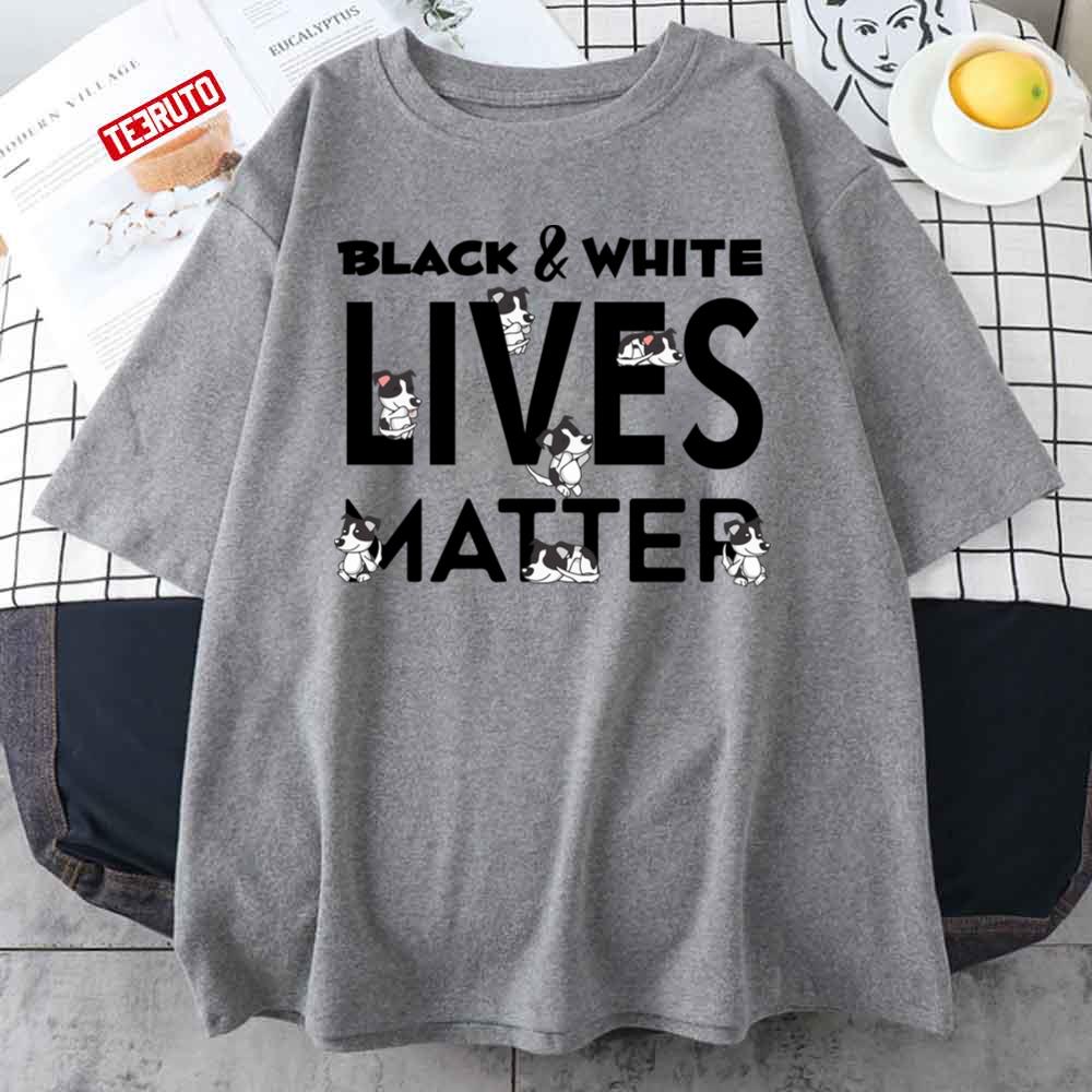 Black And White Puppy Lives Matter Unisex T-shirt