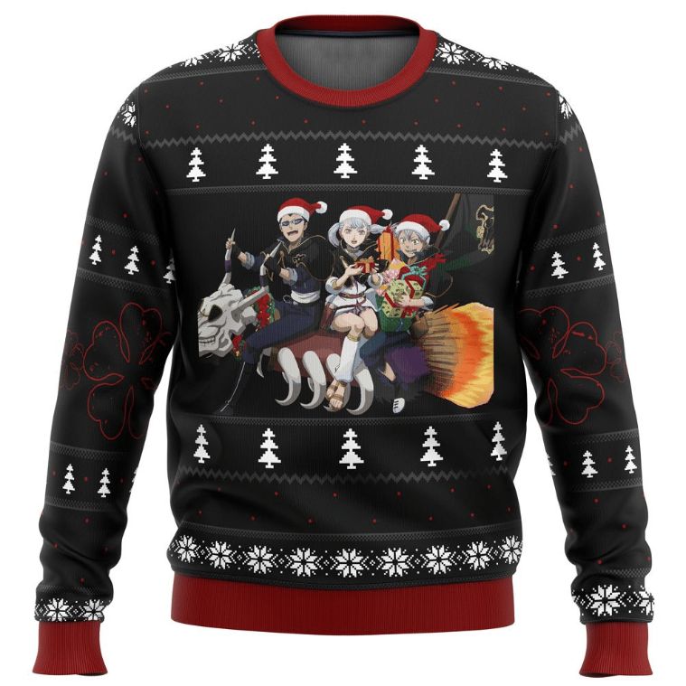 Black Clover Anime Ugly Xmas Wool Knitted Sweater